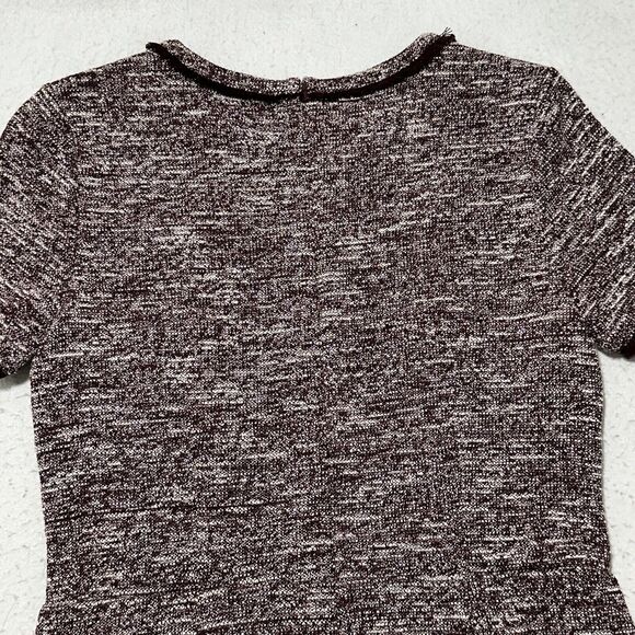 Ann Taylor LOFT Women's 4 Burgundy Short Sleeve Fringe Short Sleeve Sheath Dress - Picture 12 of 12